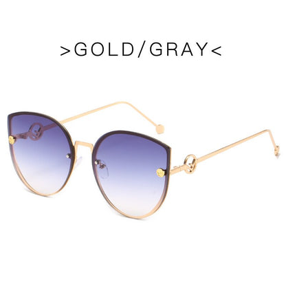 Classic Cat Eye Sunglasses New Fashion Shades Sun Glasses For Women Retro Metal Feminine Glasses