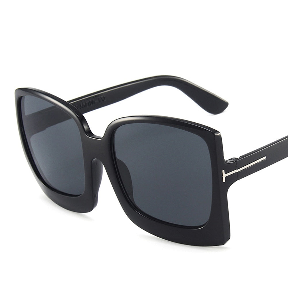 Square Sunglasses Women Vintage Brand Oversize Sun Glasses Black Gradient Female Glasses Men UV400